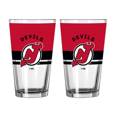 New Jersey Devils Logo Brands Two-Piece 16oz. Horizon Pint Glass Set
