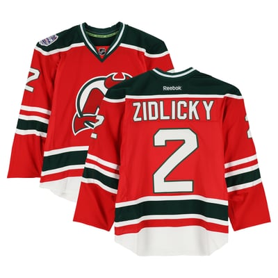 Marek Zidlicky New Jersey Devils Fanatics Authentic Practice-Used #2 Red Jersey vs. New York Rangers on January 26, 2014 