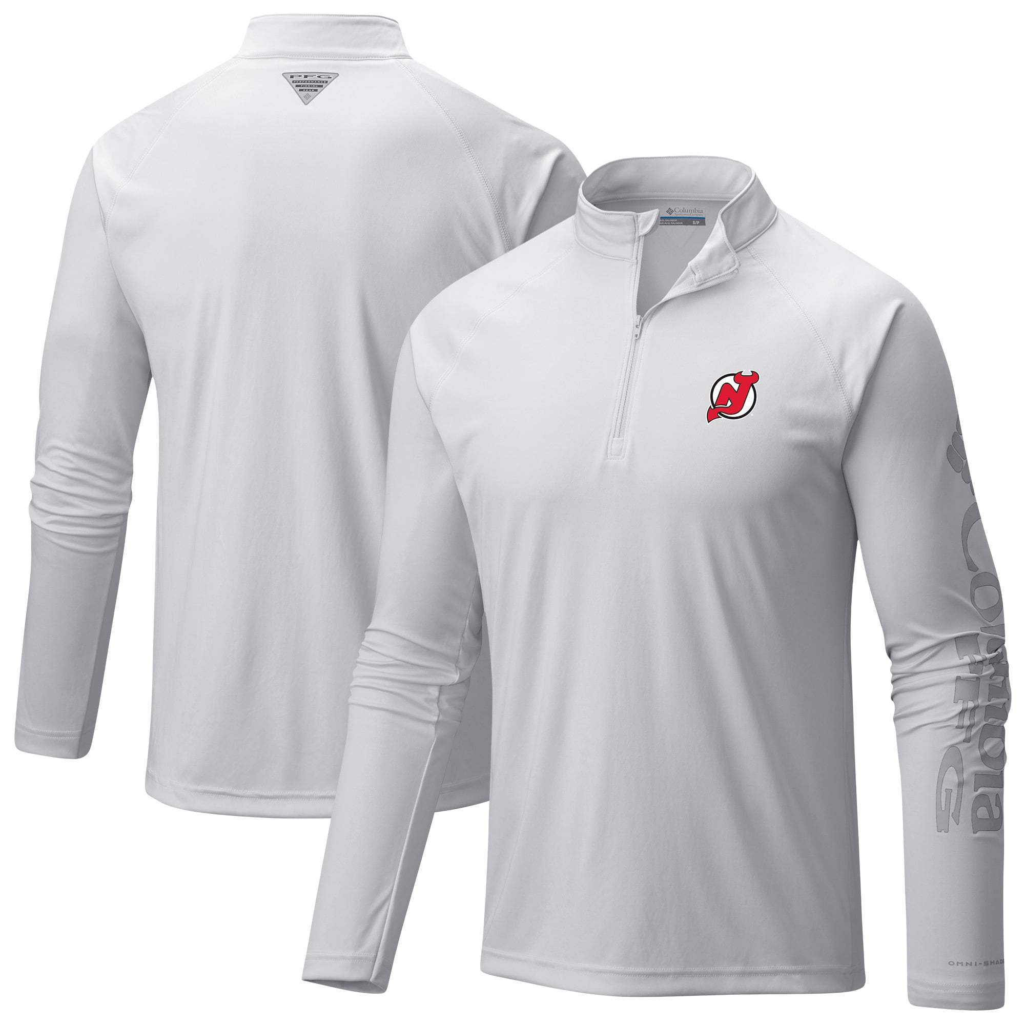 New Jersey Devils Columbia Terminal Tackle Omni-Wick Raglan Quarter-Zip ...