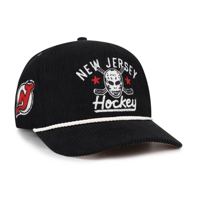 New Jersey Devils '47 Hockey Mask Corduroy Rope Hitch Adjustable Hat - Black