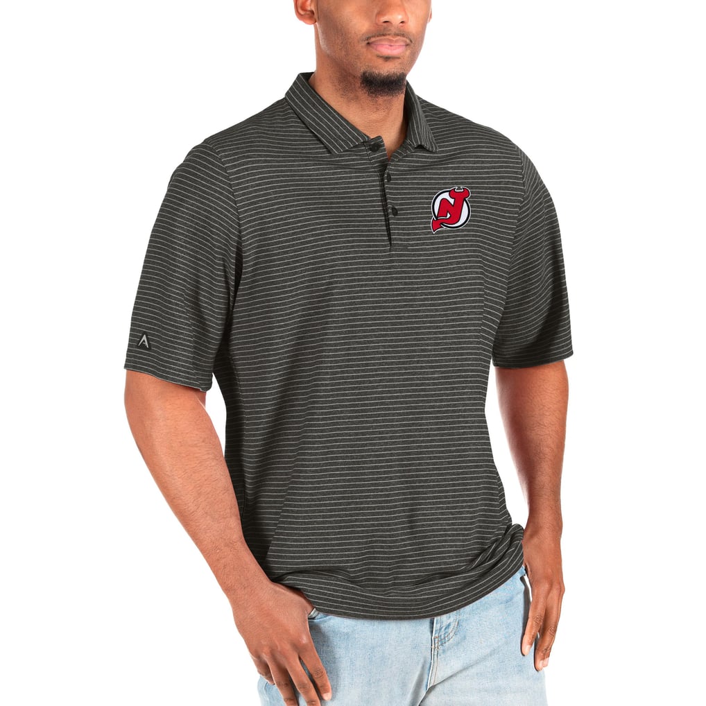 New Jersey Devils Antigua Big & Tall Esteem Polo - Heathered Black