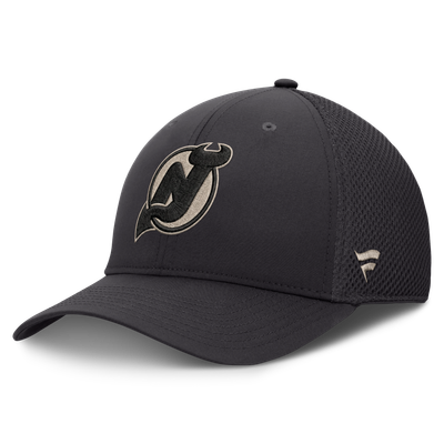 New Jersey Devils Fanatics Authentic Pro Road Meshback Stretch Hat - Charcoal