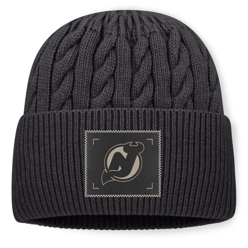 New Jersey Devils Fanatics Authentic Pro Road Phantom Oversized Cuffed Knit Hat - Charcoal