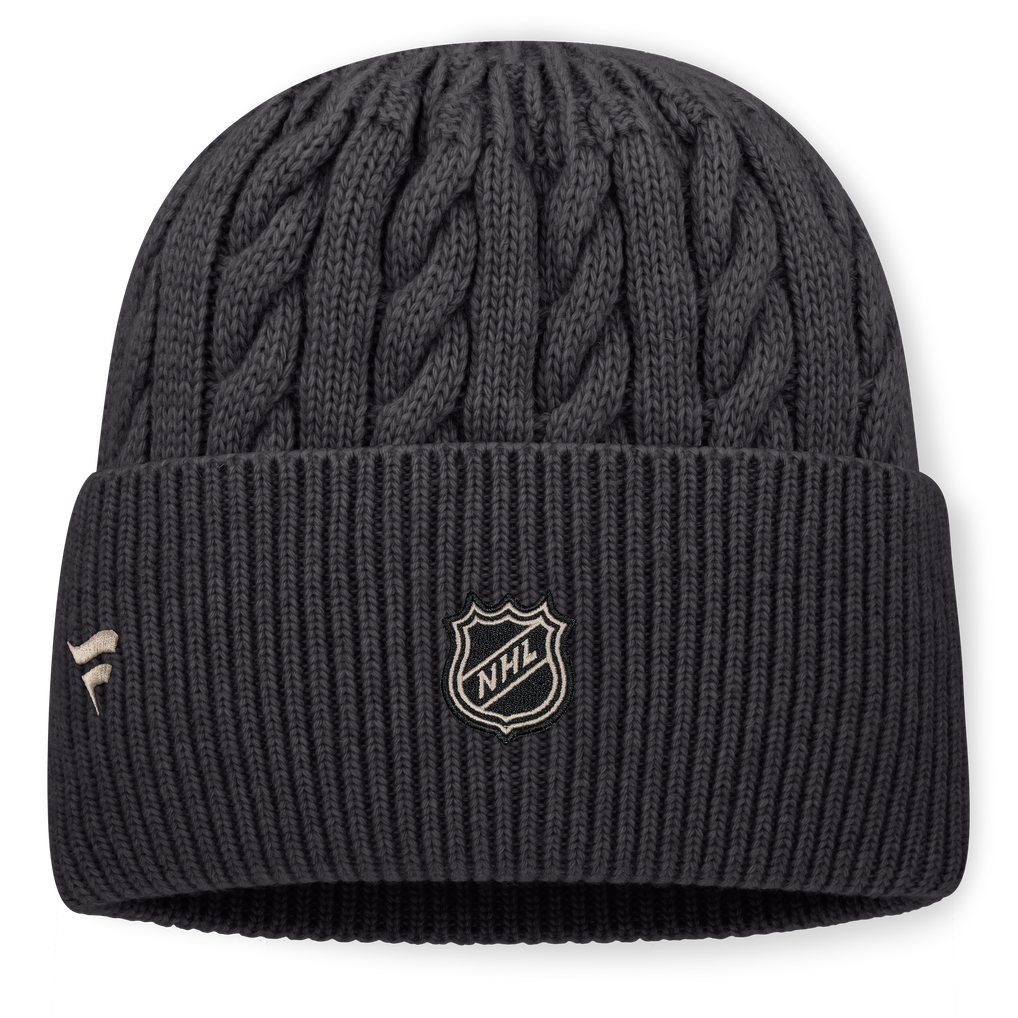 New Jersey Devils Fanatics Authentic Pro Road Phantom Oversized Cuffed Knit Hat - Charcoal