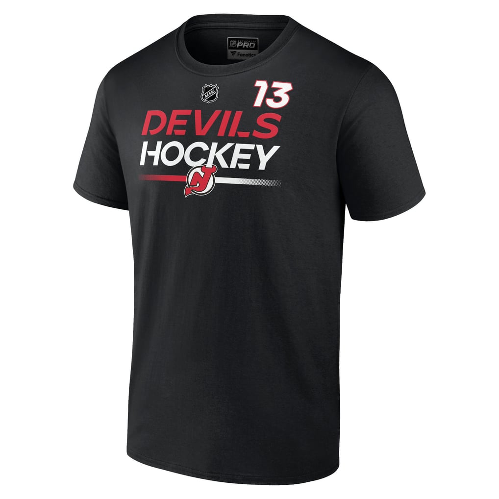 Nico Hischier New Jersey Devils Fanatics   Authentic Pro Prime Name & Number T-Shirt - Black