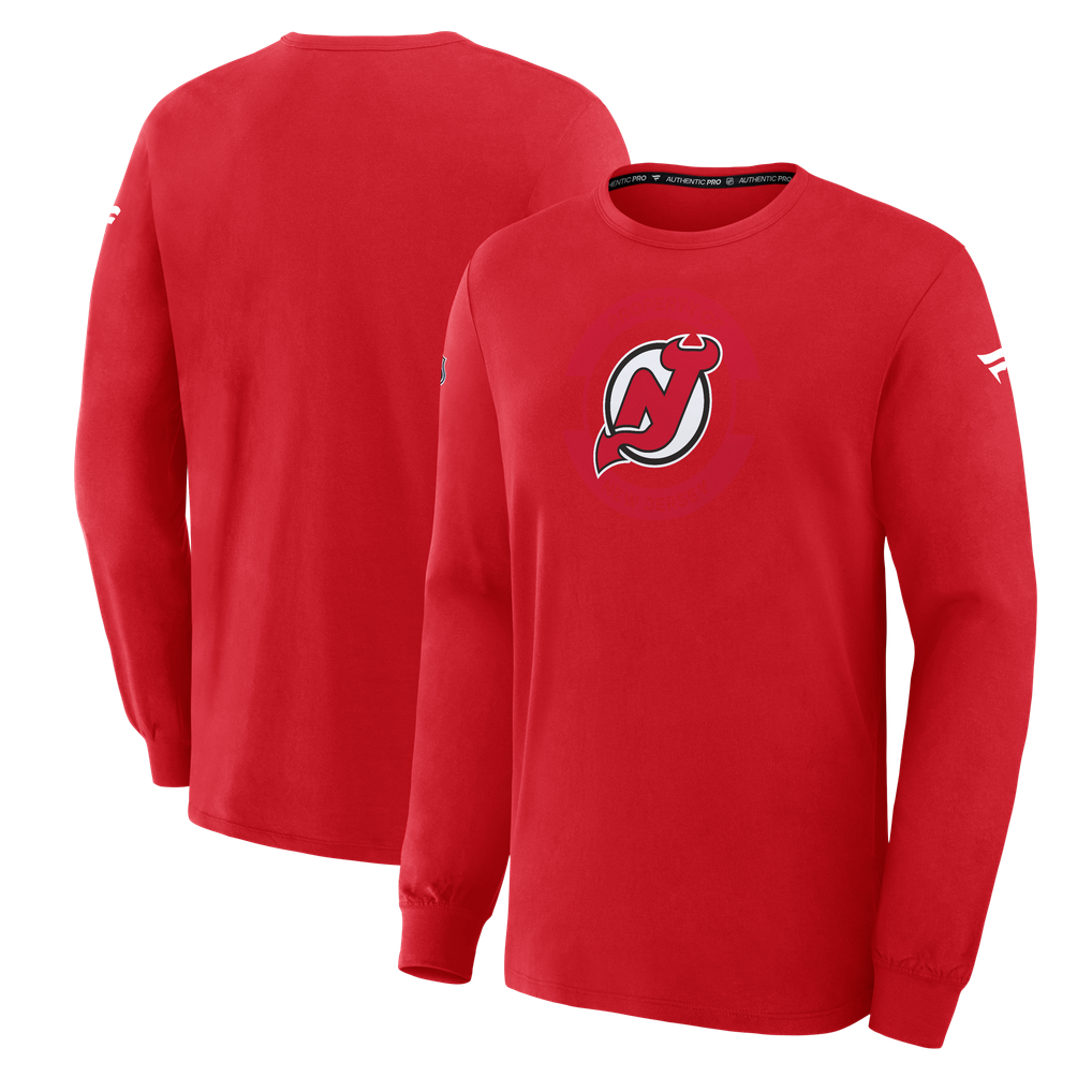 New Jersey Devils Fanatics Authentic Pro Property Of Practice Long Sleeve T-Shirt - Red