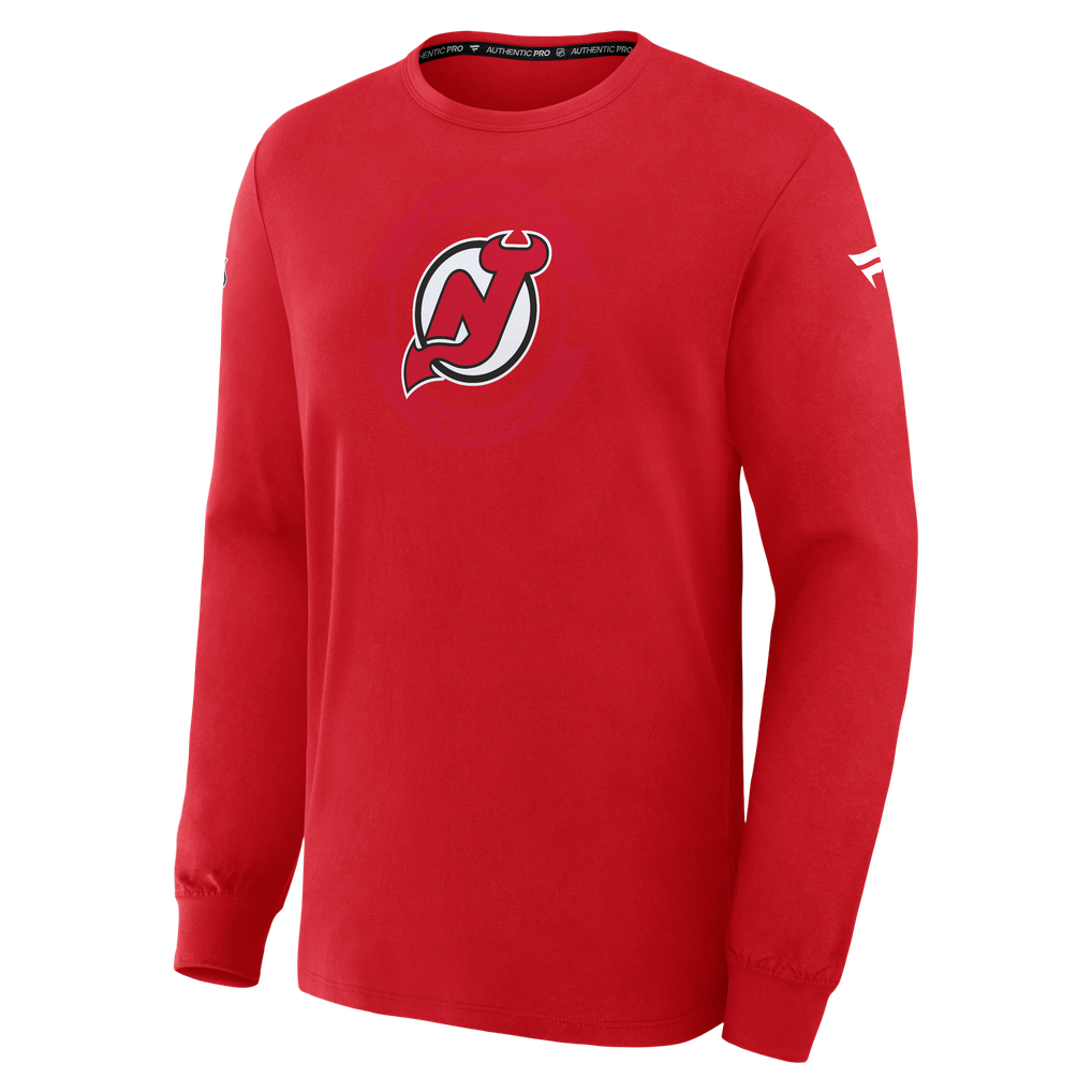 New Jersey Devils Fanatics Authentic Pro Property Of Practice Long Sleeve T-Shirt - Red