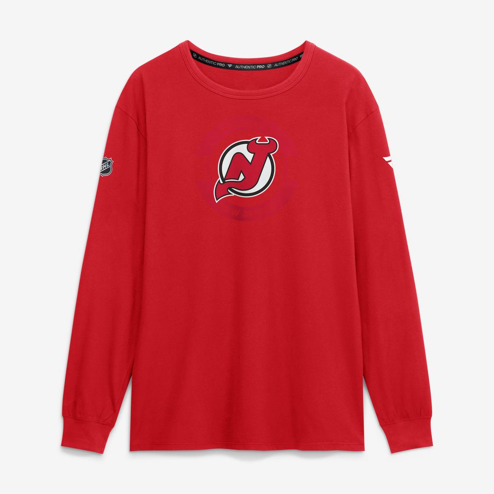 New Jersey Devils Fanatics Authentic Pro Property Of Practice Long Sleeve T-Shirt - Red