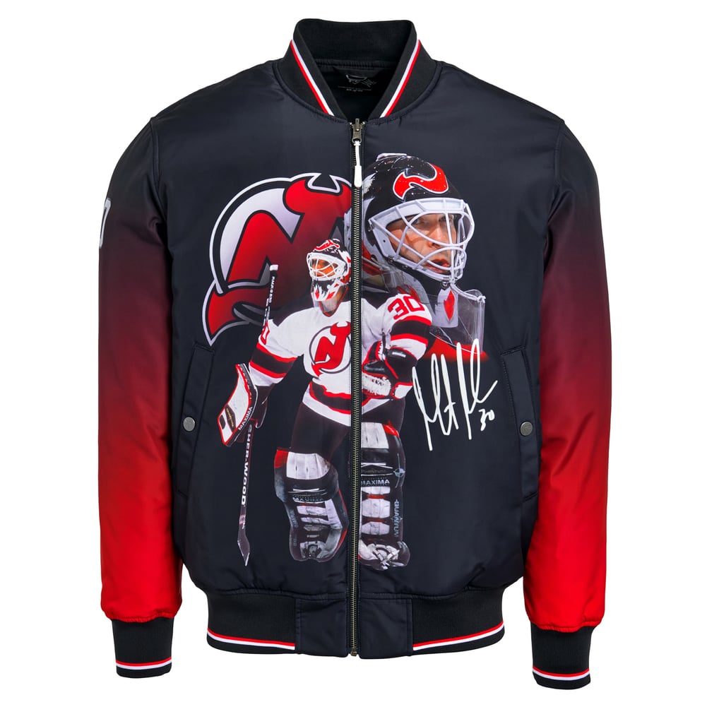 Martin Brodeur New Jersey Devils FE Reversible Full-Zip Bomber Jacket - Black