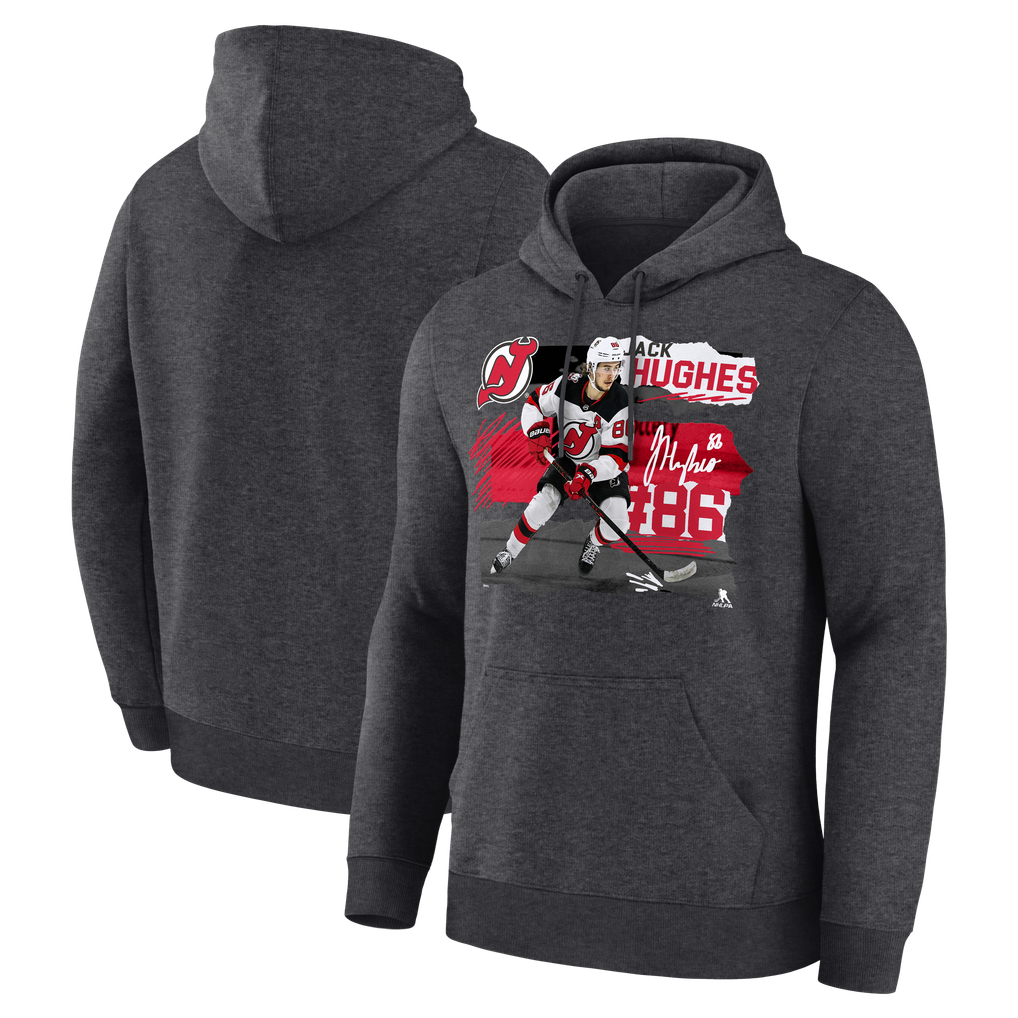 Jack Hughes New Jersey Devils Fresh Ice Hoodie - Charcoal