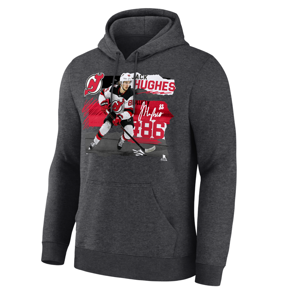 Jack Hughes New Jersey Devils Fresh Ice Hoodie - Charcoal