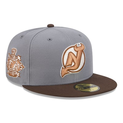 New Jersey Devils New Era Wood Tones 59FIFTY Fitted Hat - Charcoal/Brown