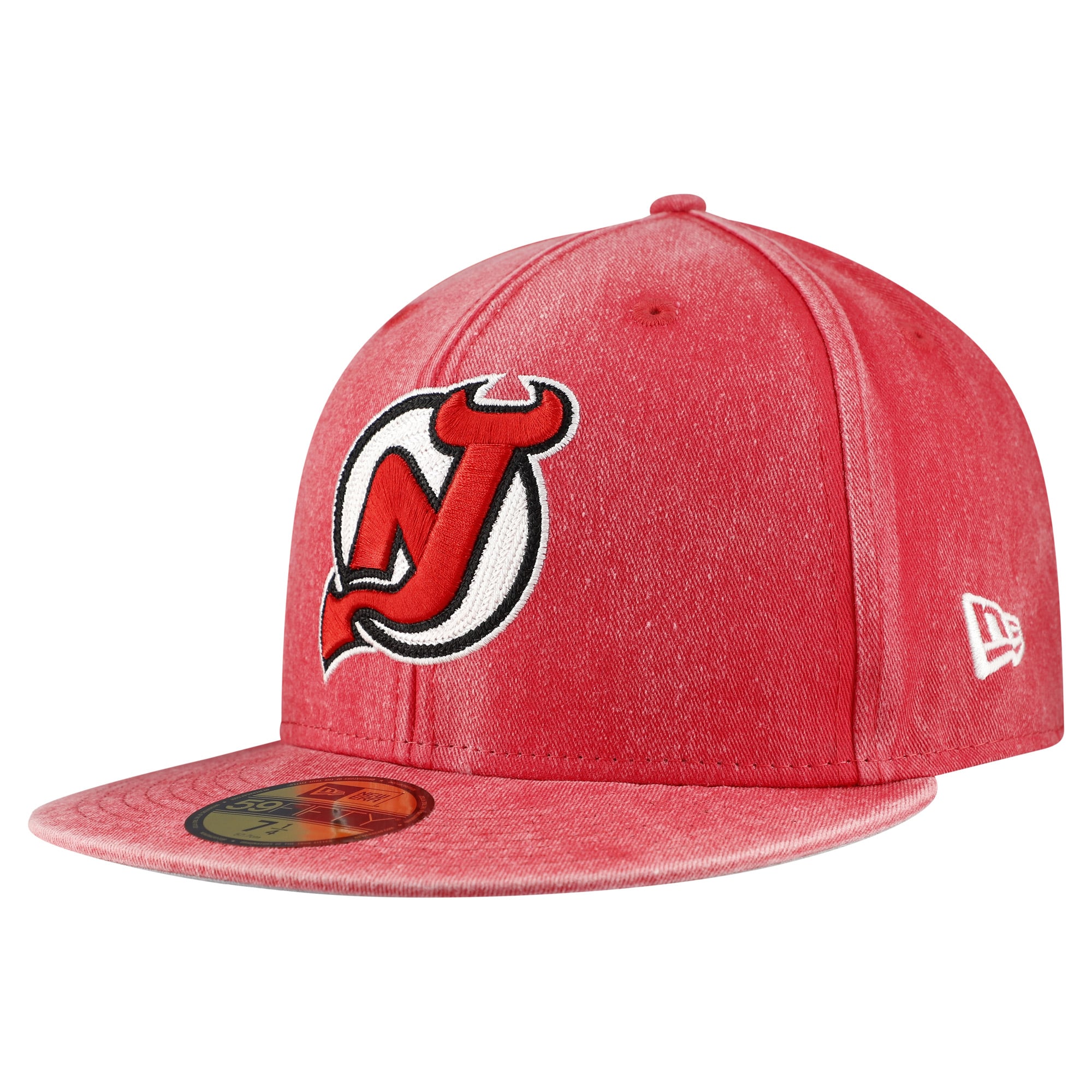 Men's New Jersey Devils New Era Red Washed 59FIFTY Fitted Hat