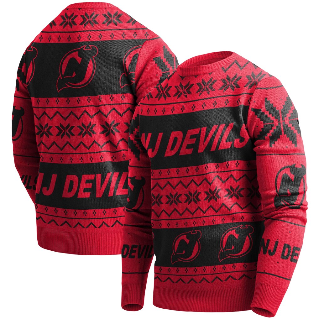 New Jersey Devils Ugly Pullover Sweater - Red