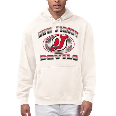  New Jersey Devils Starter Face Off Fleece Hoodie - Cream