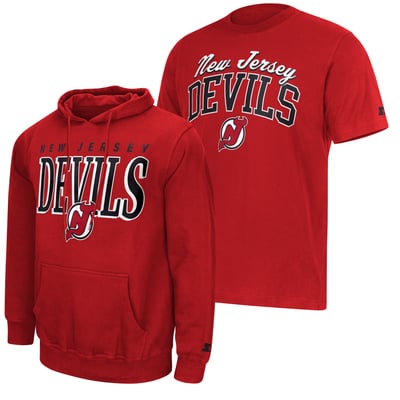 New Jersey Devils Starter Logo Hoodie & T-Shirt Combo Pack - Red