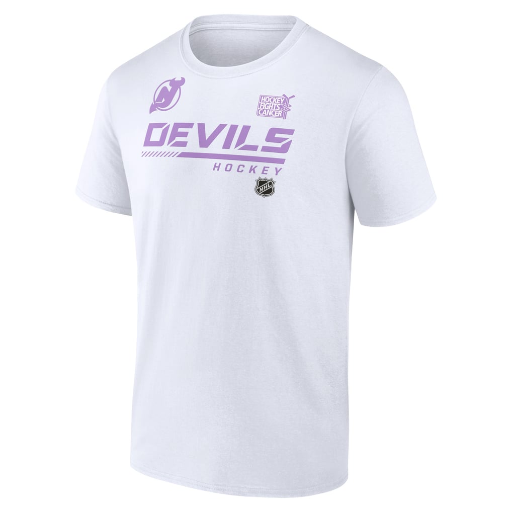 New Jersey Devils NHL Hockey Fights Cancer T-Shirt - White