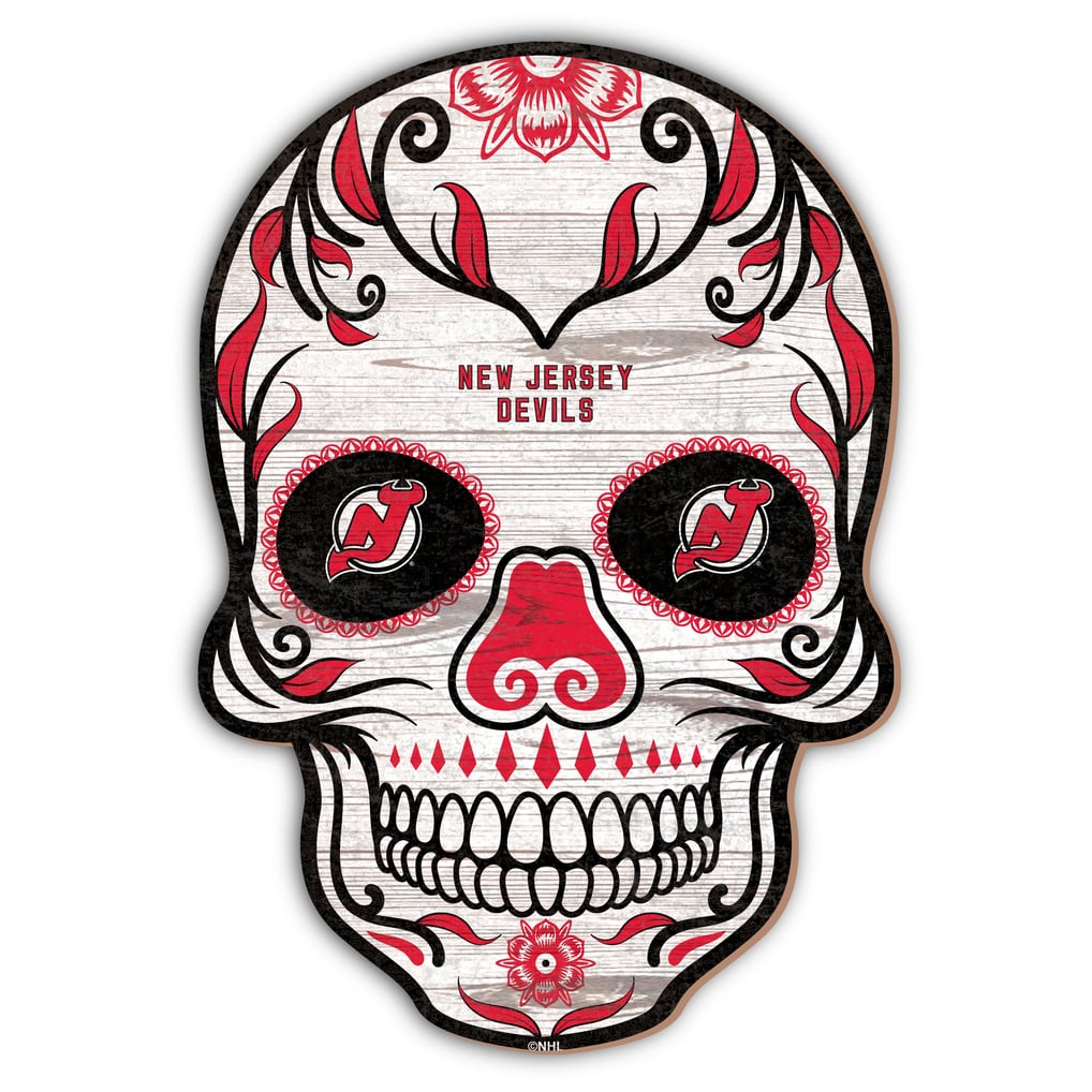 New Jersey Devils 12'' Sugar Skull Sign