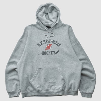 New Jersey Devils Old Time Sports 2000s Hooded Pullover Sweatshirt - Heather Gray - XL by Fanatics Real Vintage