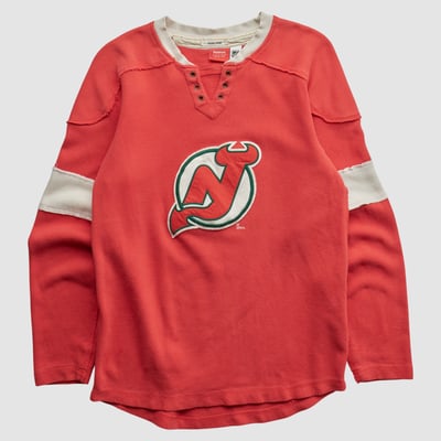 New Jersey Devils Reebok 2000s Long Sleeve T-shirt - Red - M by Fanatics Real Vintage