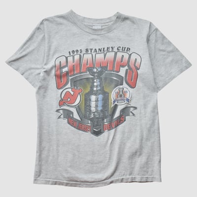 New Jersey Devils Salem Sportswear 1995 T-shirt - Heather Gray - S by Fanatics Real Vintage