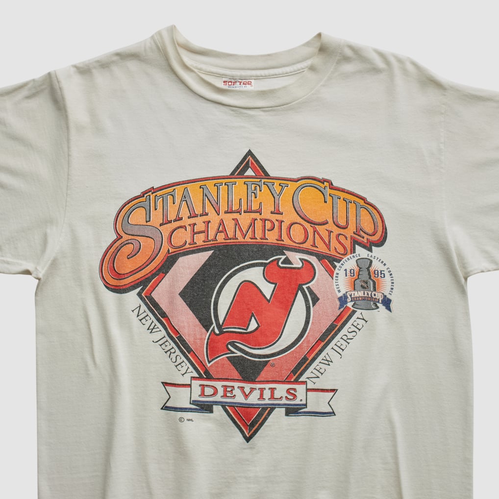 New Jersey Devils Softee 1995 T-shirt - White - S by Fanatics Real Vintage