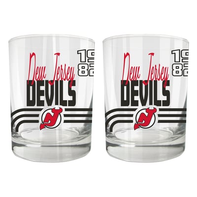 New Jersey Devils Two-Piece 12oz. Heritage Rocks Glass Set