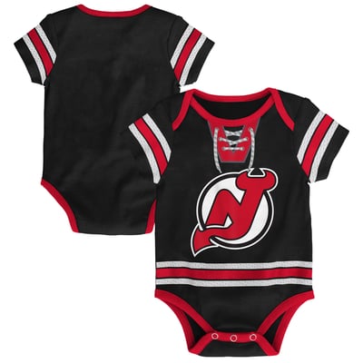  New Jersey Devils Outerstuff Newborn Hockey Bodysuit - Black