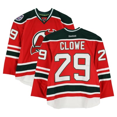 Ryane Clowe New Jersey Devils Fanatics Authentic Practice-Used #29 Red Jersey vs. New York Rangers on January 26, 2014 