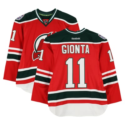 Stephen Gionta New Jersey Devils Fanatics Authentic Practice-Used #11 Red Jersey vs. New York Rangers on January 26, 2014 