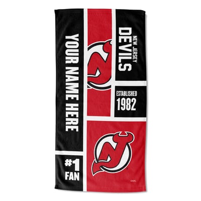 New Jersey Devils The Northwest Group 30" x 60" Personalized Beach Towel