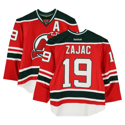 Travis Zajac New Jersey Devils Fanatics Authentic Practice-Used #19 Red Jersey vs. New York Rangers on January 26, 2014 