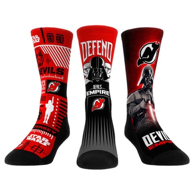  New Jersey Devils Rock Em Unisex Star Wars Three-Pack Crew Socks Set - Red