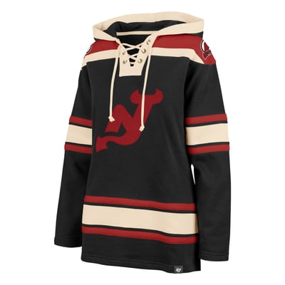  New Jersey Devils '47 Women's Superior Lacer Pullover Hoodie - Black