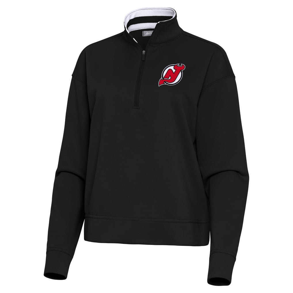 New Jersey Devils Antigua Women's Goddess Half-Zip Pullover - Black