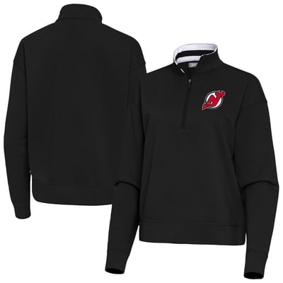 New Jersey Devils Antigua Women's Goddess Half-Zip Pullover - Black