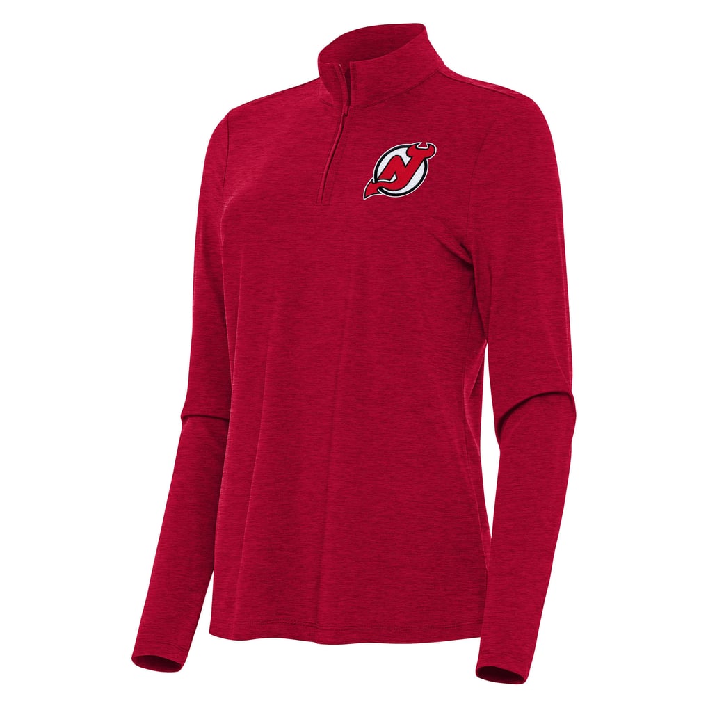  New Jersey Devils Antigua Women's Bright Quarter-Zip Top - Heather Red