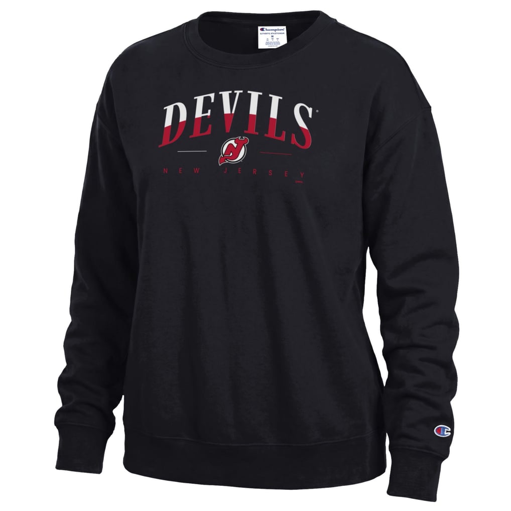 New Jersey Devils Champion Women's  Split Color Text Sweatshirt - Black