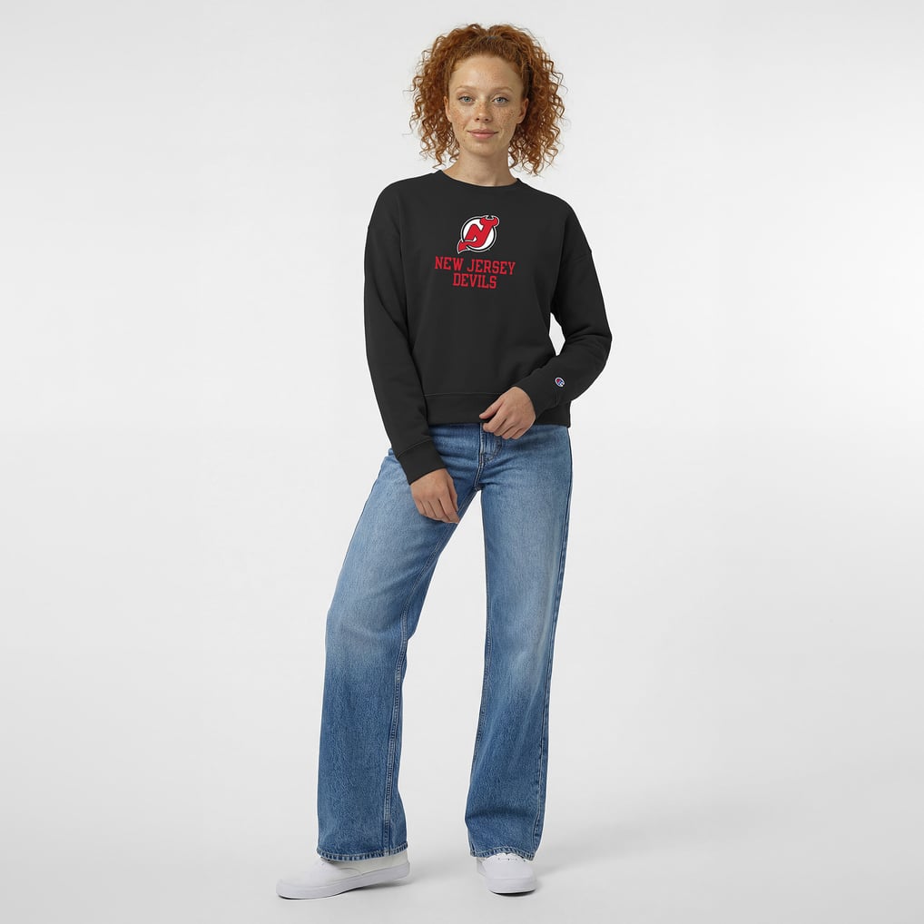  New Jersey Devils Champion Women's Wordmark Lockup Powerblend Sweatshirt - Black
