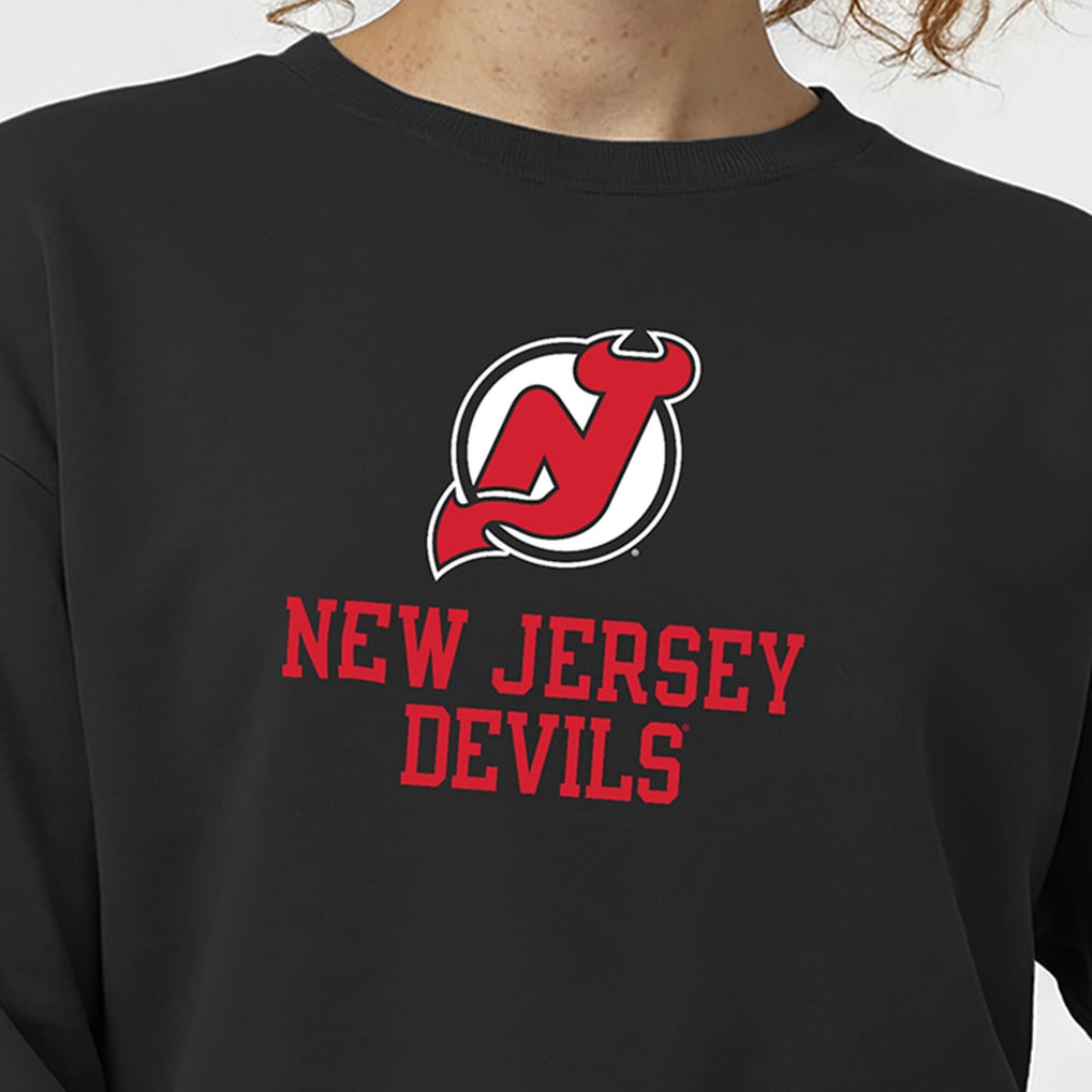  New Jersey Devils Champion Women's Wordmark Lockup Powerblend Sweatshirt - Black