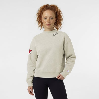  New Jersey Devils Champion Women's Collar Script Triumph Tri-Blend Fleece Sweatshirt - Oatmeal