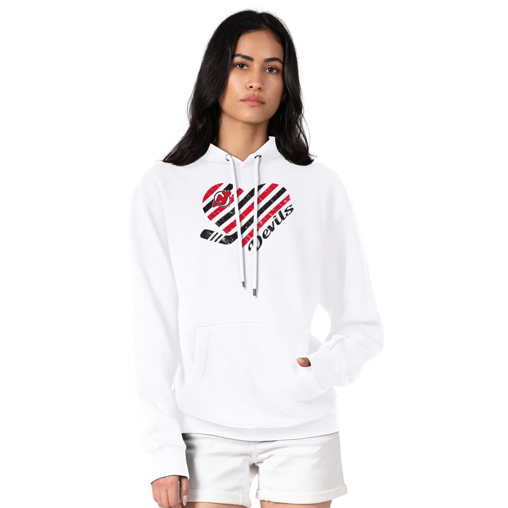  New Jersey Devils G-III 4Her by Carl Banks Women's Heart Pullover Hoodie - White