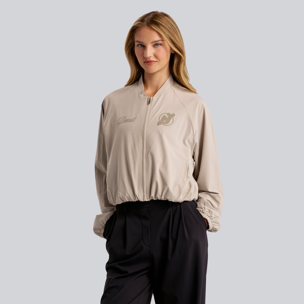 New Jersey Devils lululemon Women's Breezily Bomber Jacket - Downtown Tan