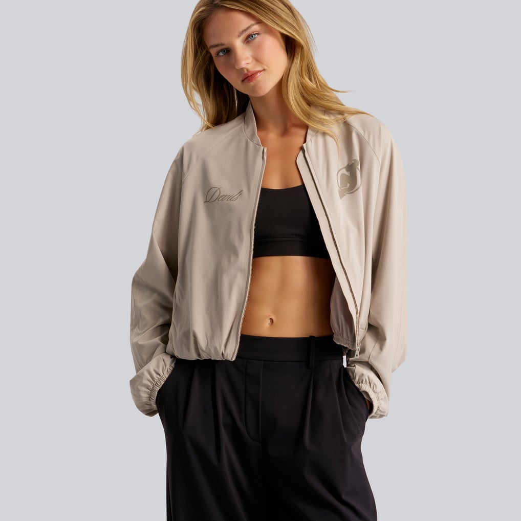New Jersey Devils lululemon Women's Breezily Bomber Jacket - Downtown Tan