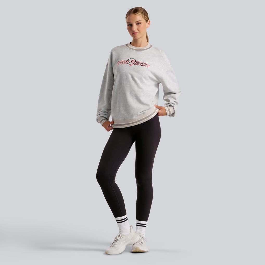 New Jersey Devils lululemon Women's Perfectly Oversized Hip-Length Ringer Sweatshirt - Heathered Core Ultra Light Grey