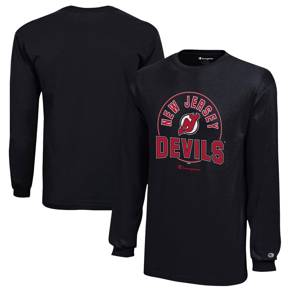  New Jersey Devils Champion Youth Long-Sleeve Jersey T-Shirt - Black
