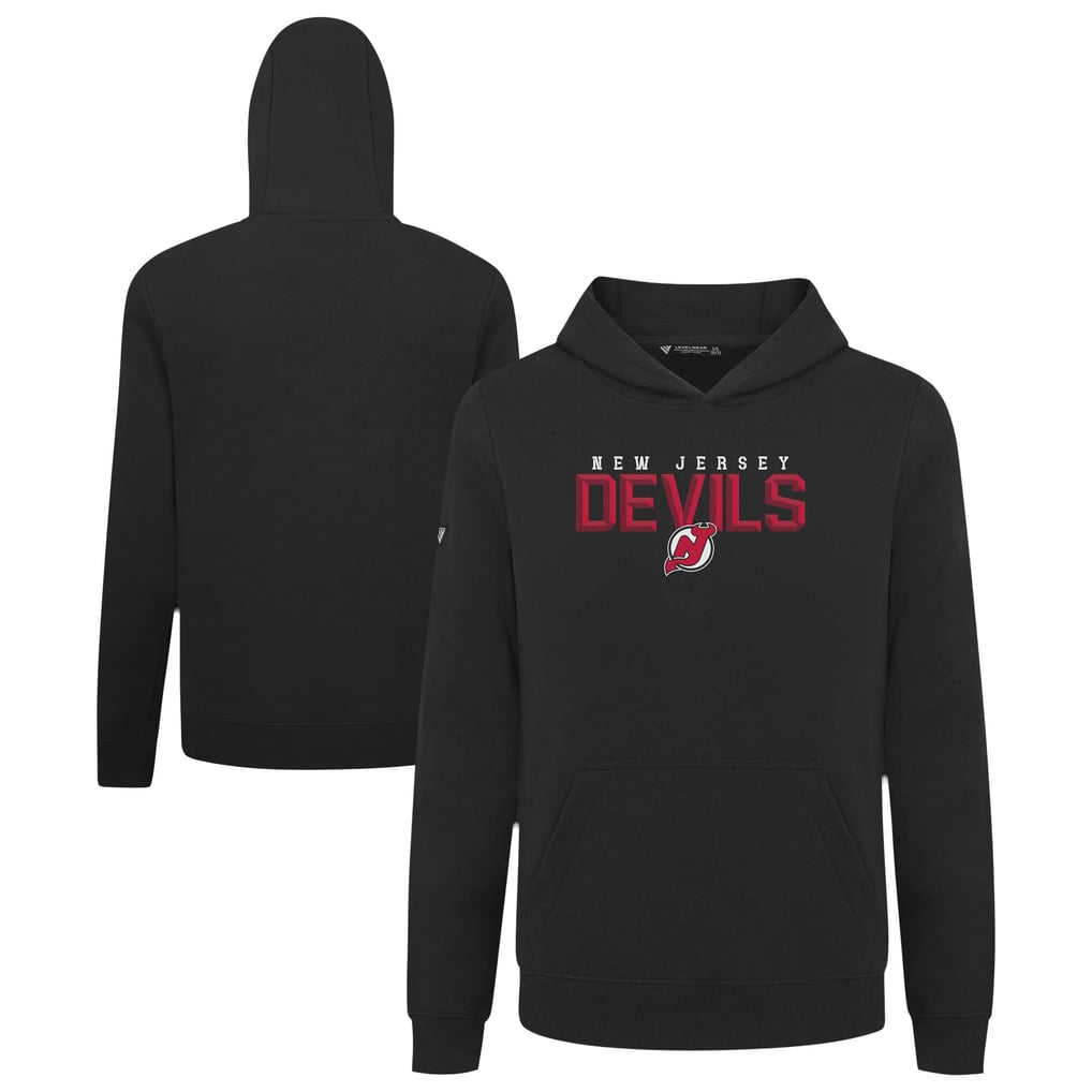 New Jersey Devils Levelwear Youth Podium Carve Pullover Hoodie - Black