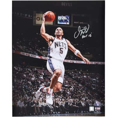 Jason Kidd New Jersey Nets Autographed Fanatics Authentic 16" x 20" Lay-up Spotlight Photograph with "HOF 18" Inscription
