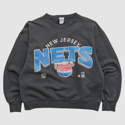 New Jersey Nets True Fan 90s Pullover Sweatshirt - Black - M by Fanatics Real Vintage