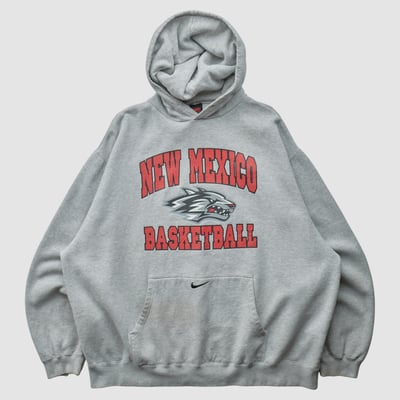 New Mexico Lobos Nike 2000s Hooded Pullover Sweatshirt - Heather Gray - XL by Fanatics Real Vintage